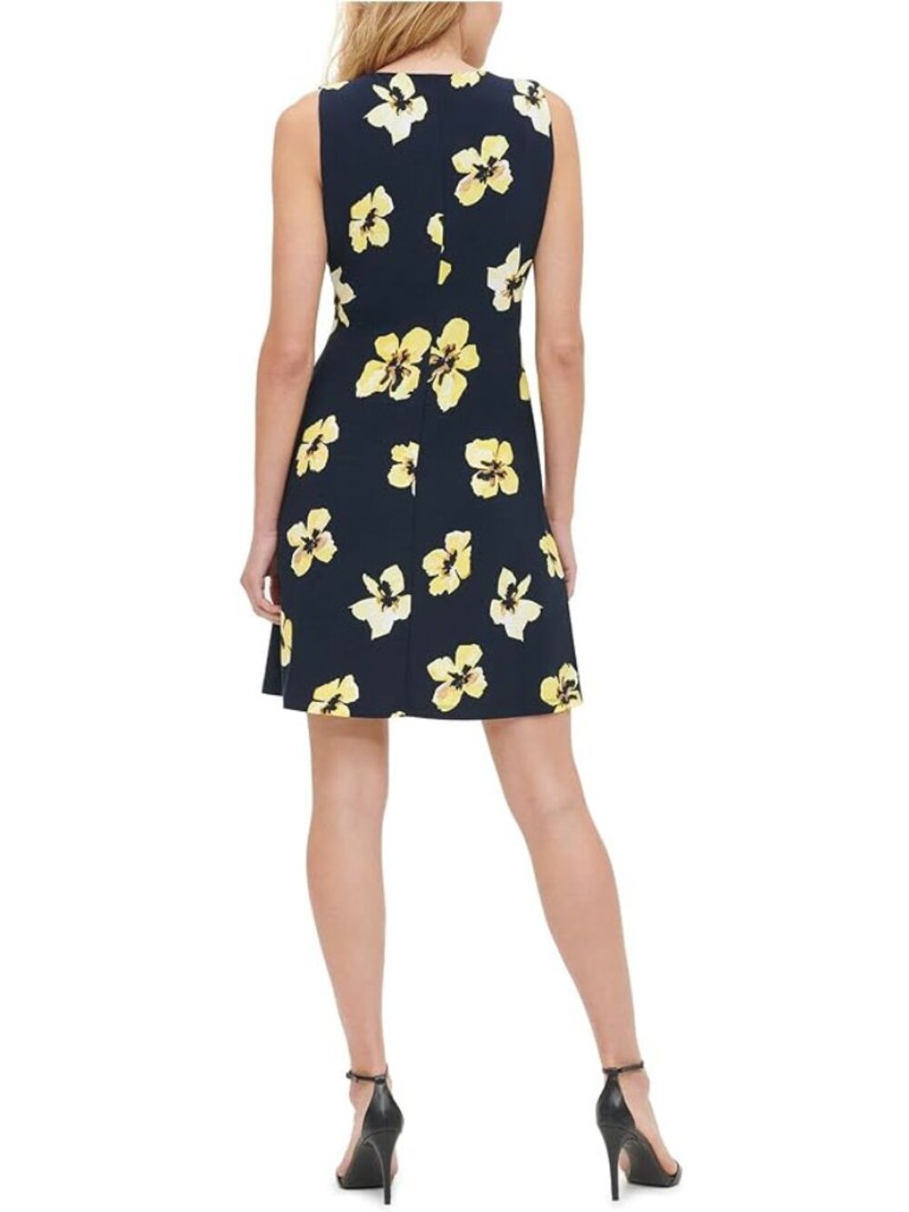 Tommy Hilfiger Floral Shift Dress- Women-10-Sky Captain Dark Navy Yellow-NWT - Picture 2 of 11